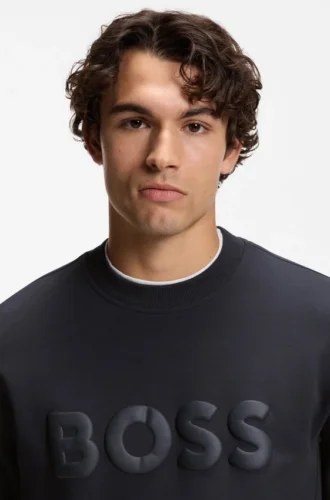 Sweatshirt mit tonigem Logo aus Stretch-Baumwolle