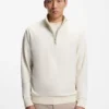 Sweatshirt mit Viertelreißverschluss aus Baumwollmischung