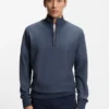 Sweatshirt mit Viertelreißverschluss aus Baumwollmischung