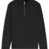 Sweatshirt mit Viertelreißverschluss aus Baumwollmischung