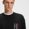 Sweatshirt mit Vogelmotiv aus Baumwollfrottee