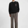Sweatshirt mit Vogelmotiv aus Baumwollfrottee