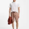 T-Shirt aus Baumwoll-Leinen-Mischung mit Querstreifen T-Shirt aus Baumwoll-Leinen-Mischung mit Querstreifen