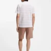 T-Shirt aus Baumwoll-Leinen-Mischung mit Querstreifen T-Shirt aus Baumwoll-Leinen-Mischung mit Querstreifen