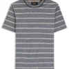 T-Shirt aus Baumwoll-Leinen-Mischung mit Querstreifen T-Shirt aus Baumwoll-Leinen-Mischung mit Querstreifen