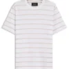 T-Shirt aus Baumwoll-Leinen-Mischung mit Querstreifen T-Shirt aus Baumwoll-Leinen-Mischung mit Querstreifen