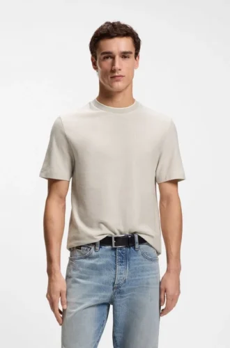 T-Shirt aus Baumwoll-Seide mit reichhaltiger Struktur
