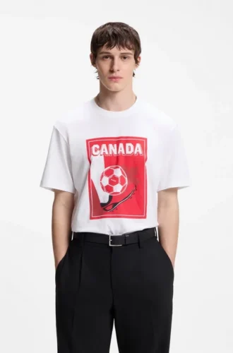 T-Shirt aus Baumwolle in lockerer Passform mit Fußballmotiv