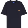 T-Shirt aus Baumwolle in lockerer Passform mit Logo-Patch aus Wildleder T-Shirt aus Baumwolle in lockerer Passform mit Logo-Patch aus Wildleder