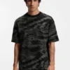 T-Shirt aus Baumwolle mit Camouflage-Jacquard T-Shirt aus Baumwolle mit Camouflage-Jacquard
