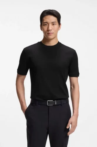 T-Shirt aus Baumwolle mit geometrischem Jacquard