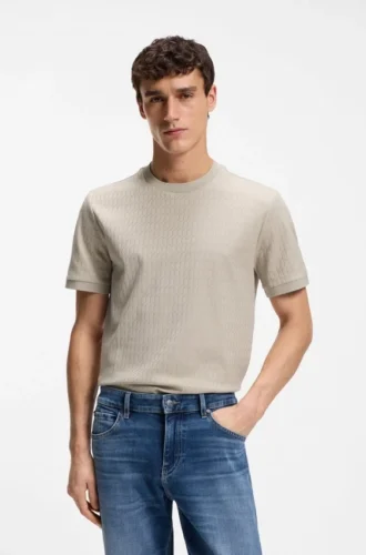 T-Shirt aus Baumwolle mit geometrischem Jacquard