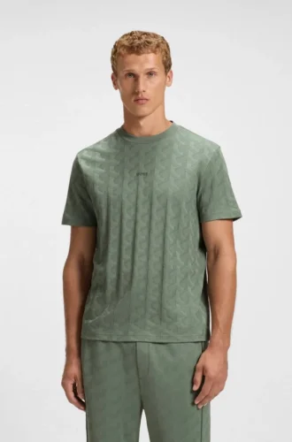 T-Shirt aus Baumwolle mit Jacquard-Muster