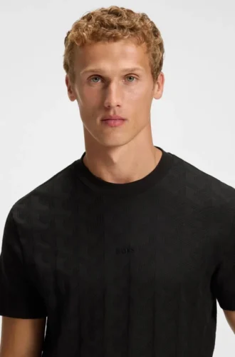 T-Shirt aus Baumwolle mit Jacquard-Muster