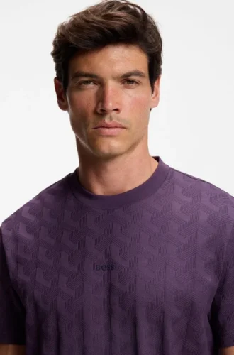 T-Shirt aus Baumwolle mit Jacquard-Muster