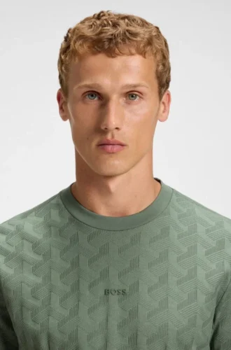 T-Shirt aus Baumwolle mit Jacquard-Muster