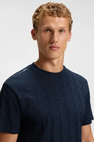 T-Shirt aus Baumwolle mit Jacquard-Muster