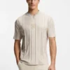 T-Shirt aus Baumwolle mit strukturierten Streifen