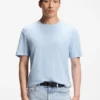 T-Shirt aus Baumwolle und Leinen in regulärer Passform