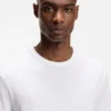 T-Shirt aus Baumwolle und Leinen in regulärer Passform