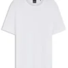 T-Shirt aus Baumwolle und Leinen in regulärer Passform