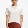 T-Shirt aus Baumwolle und Seide mit geometrischem Jacquard T-Shirt aus Baumwolle und Seide mit geometrischem Jacquard
