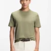 T-Shirt aus Baumwolle und Seide mit geometrischem Jacquard T-Shirt aus Baumwolle und Seide mit geometrischem Jacquard