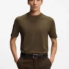 T-Shirt aus Baumwolle und Seide mit geometrischem Jacquard