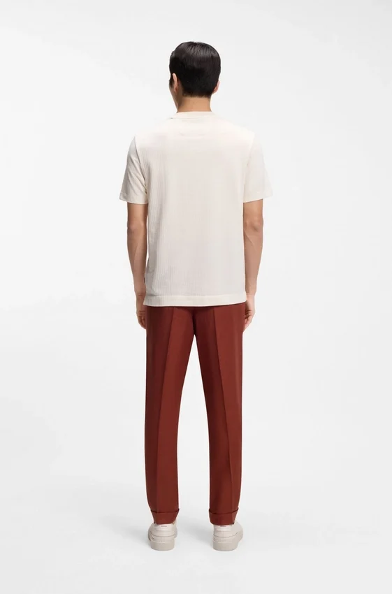 T-Shirt aus Baumwolle und Seide mit geometrischem Jacquard T-Shirt aus Baumwolle und Seide mit geometrischem Jacquard