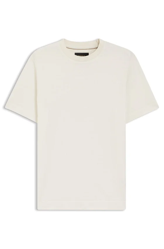 T-Shirt aus Baumwolle und Seide mit geometrischem Jacquard T-Shirt aus Baumwolle und Seide mit geometrischem Jacquard