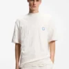 T-Shirt aus Baumwollfrottee mit „Happy HUGO“-Aufdruck