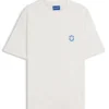 T-Shirt aus Baumwollfrottee mit „Happy HUGO“-Aufdruck