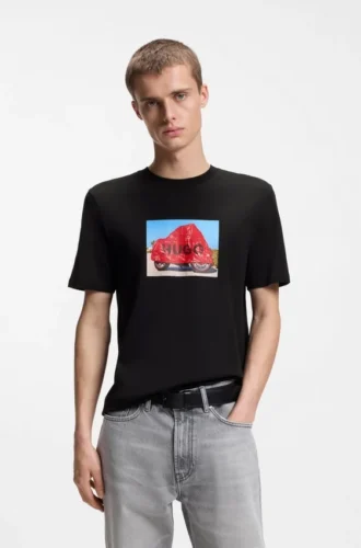 T-Shirt aus Baumwolljersey mit Biker-inspiriertem Print