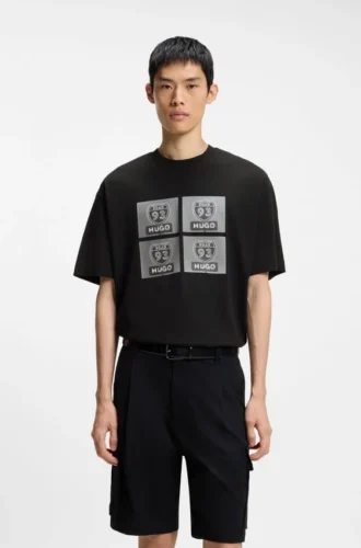 T-Shirt aus Baumwolljersey mit Biker-inspiriertem Print
