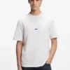T-Shirt aus Baumwolljersey mit blauem Logo-Patch