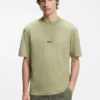 T-Shirt aus Baumwolljersey mit blauem Logo-Patch