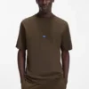T-Shirt aus Baumwolljersey mit blauem Logo-Patch