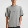T-Shirt aus Baumwolljersey mit blauem Logo-Patch