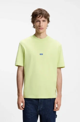 T-Shirt aus Baumwolljersey mit blauem Logo-Patch