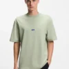 T-Shirt aus Baumwolljersey mit blauem Logo-Patch