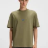 T-Shirt aus Baumwolljersey mit blauem Logo-Patch