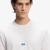 T-Shirt aus Baumwolljersey mit blauem Logo-Patch