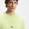 T-Shirt aus Baumwolljersey mit blauem Logo-Patch