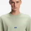 T-Shirt aus Baumwolljersey mit blauem Logo-Patch