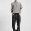 T-Shirt aus Baumwolljersey mit blauem Logo-Patch