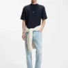 T-Shirt aus Baumwolljersey mit blauem Logo-Patch