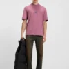 T-Shirt aus Baumwolljersey mit blauem Logo-Patch