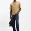 T-Shirt aus Baumwolljersey mit blauem Logo-Patch