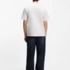 T-Shirt aus Baumwolljersey mit blauem Logo-Patch