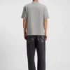 T-Shirt aus Baumwolljersey mit blauem Logo-Patch